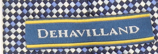 Dehavilland Men's Blue Checked 100% Silk Slim Tie