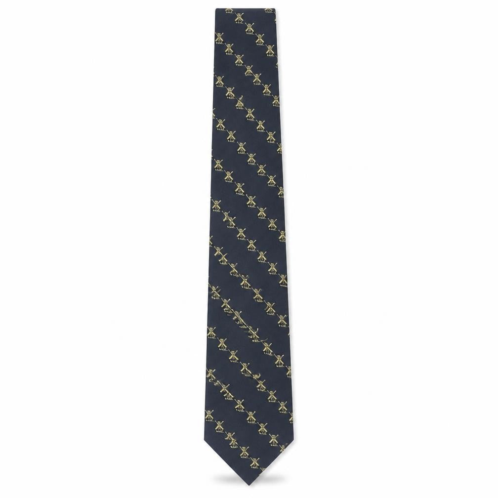 Mens Pierre Cardin Blue Geometric 100% Silk Pointed Tie