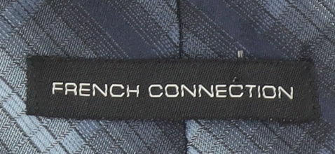 French Connection Men's Blue Plaid Silk Tie – Stylish Designer Accessory