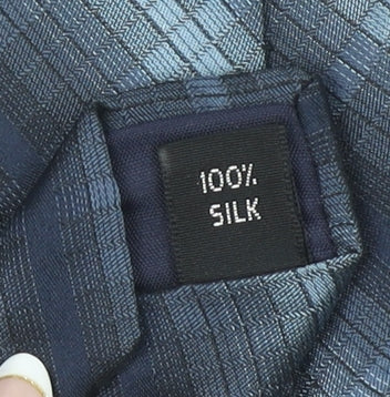 French Connection Men's Blue Plaid Silk Tie – Stylish Designer Accessory