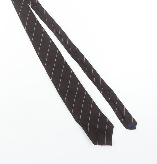 Charles Tyrwhitt Men's Brown Striped Cashmere Tie - One Size