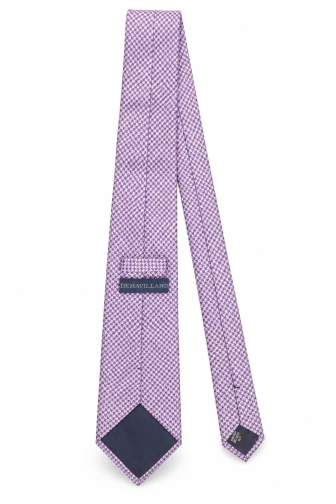 Mens Dehavilland Purple Houndstooth 100% Silk Designer Tie