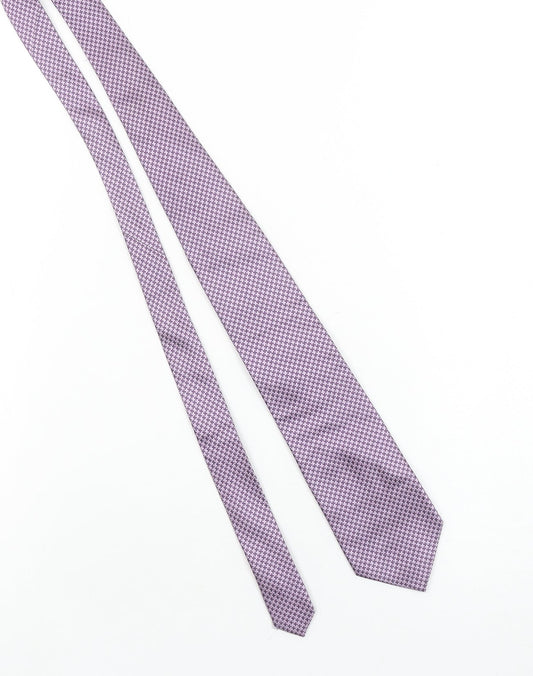 Dehavilland Men's Purple Silk Houndstooth Tie 176 Slim Designer Style