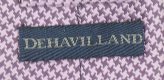 Dehavilland Men's Purple Silk Houndstooth Tie 176 Slim Designer Style
