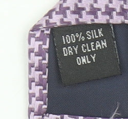 Dehavilland Men's Purple Silk Houndstooth Tie 176 Slim Designer Style