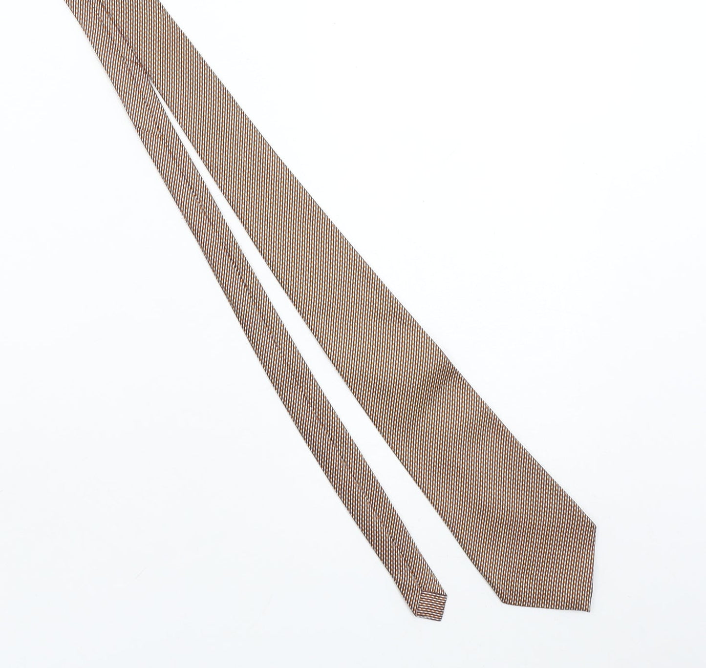 Valeria Bold Men's Brown Geometric Handmade Silk Tie