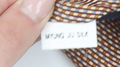 Valeria Bold Men's Brown Geometric Handmade Silk Tie