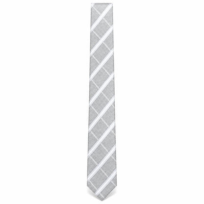 Mens Tie Rack Grey Houndstooth 100% Polyester Slim Tie