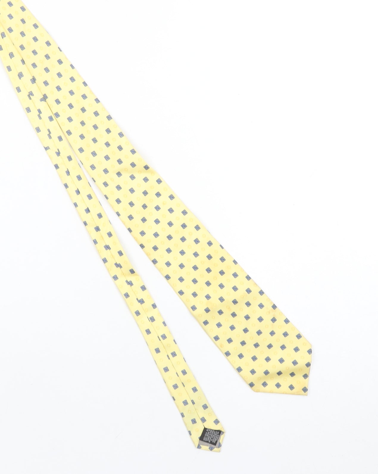 Angelo Bosani Men’s Yellow Geometric Silk Tie – 100% Silk Made in Italy
