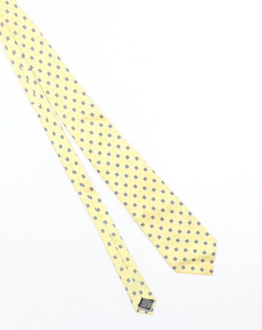 Angelo Bosani Men’s Yellow Geometric Silk Tie – 100% Silk Made in Italy