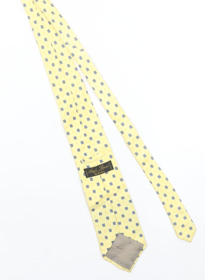 Angelo Bosani Men’s Yellow Geometric Silk Tie – 100% Silk Made in Italy