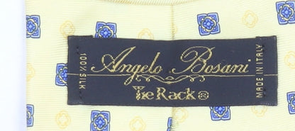 Angelo Bosani Men’s Yellow Geometric Silk Tie – 100% Silk Made in Italy