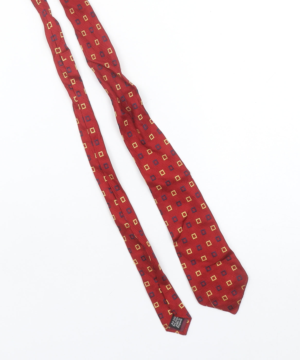 Charles Tyrwhitt Men's Red Geometric Silk Tie Made in England