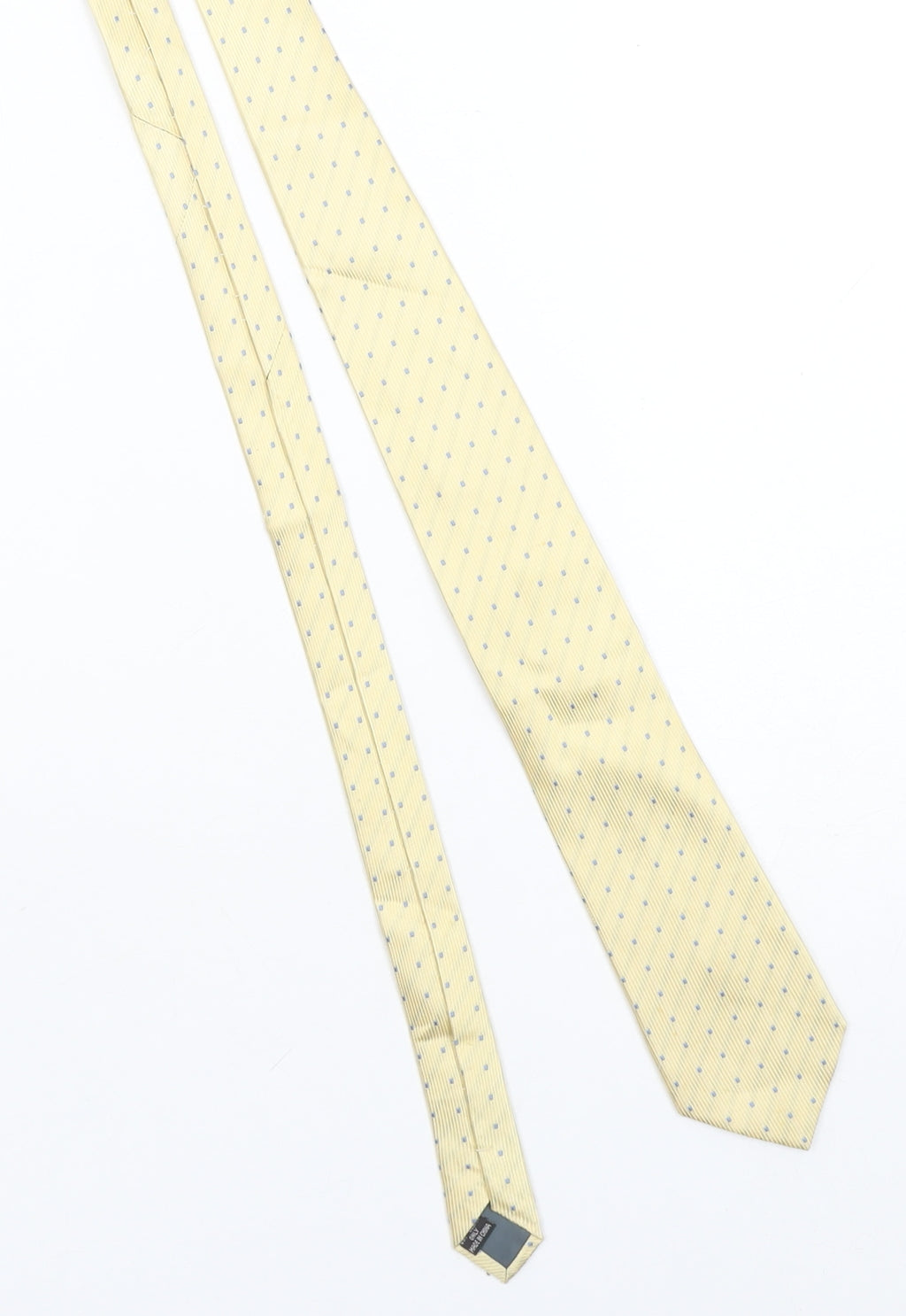 Mens Daniel Hechter Yellow Polka Dot 100% Silk Designer Tie