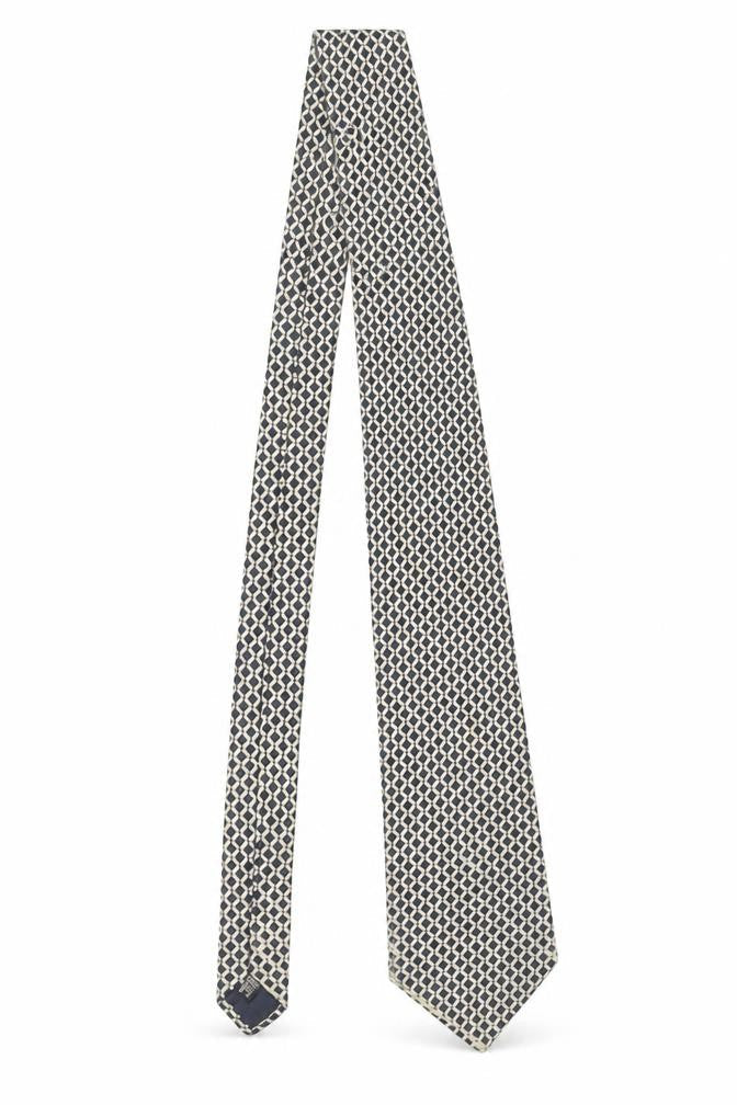Mens Daniel Hechter Blue Geometric 100% Silk Designer Tie