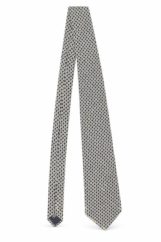 Mens Daniel Hechter Blue Geometric 100% Silk Designer Tie