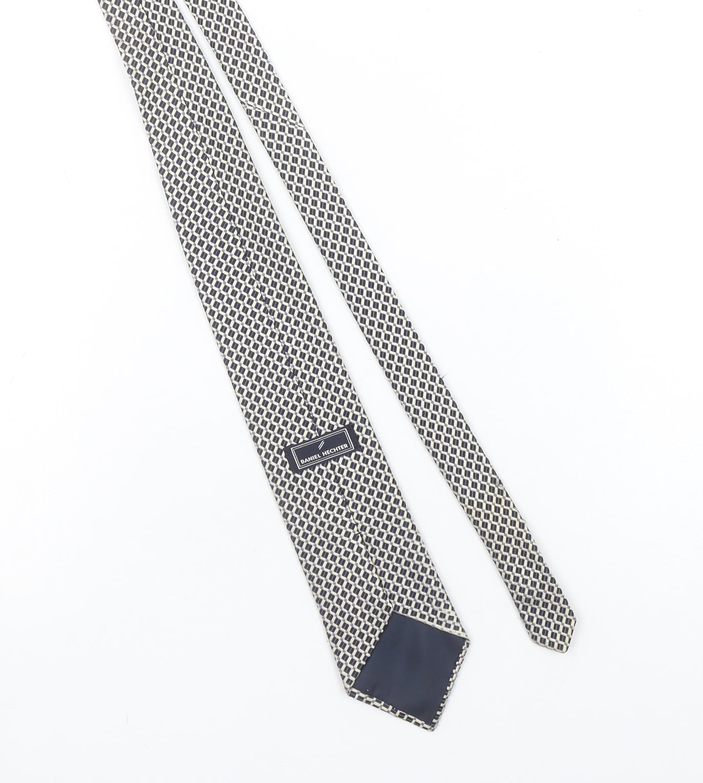 Daniel Hechter Men's Blue Geometric 100% Silk Tie – Excellent Condition