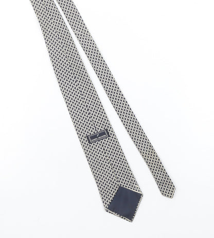 Daniel Hechter Men's Blue Geometric 100% Silk Tie – Excellent Condition