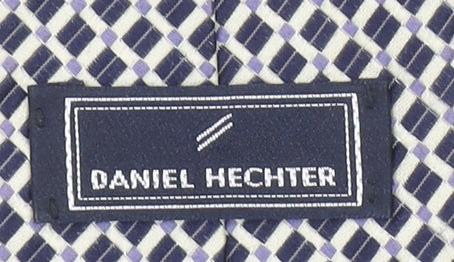 Daniel Hechter Men's Blue Geometric 100% Silk Tie – Excellent Condition