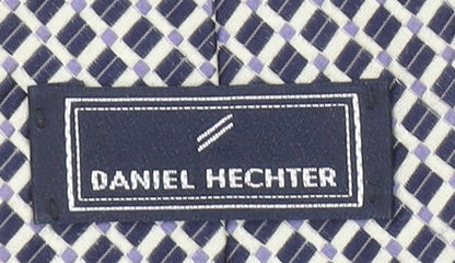 Daniel Hechter Men's Blue Geometric 100% Silk Tie – Excellent Condition
