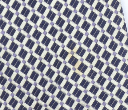 Daniel Hechter Men's Blue Geometric 100% Silk Tie – Excellent Condition