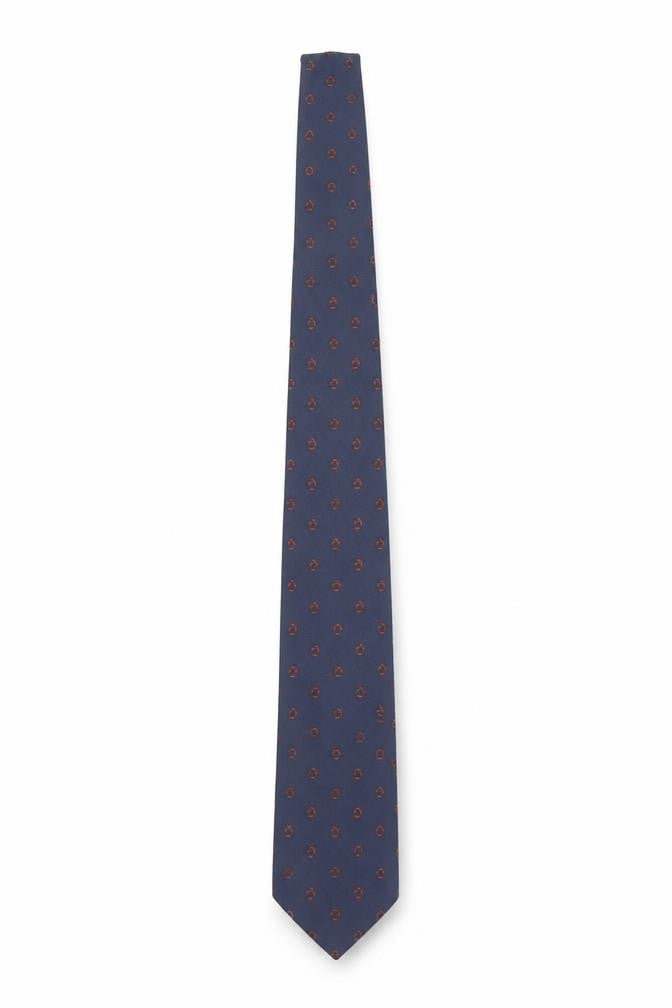 Mens Glenora Blue Geometric 100% Silk Slim Tie