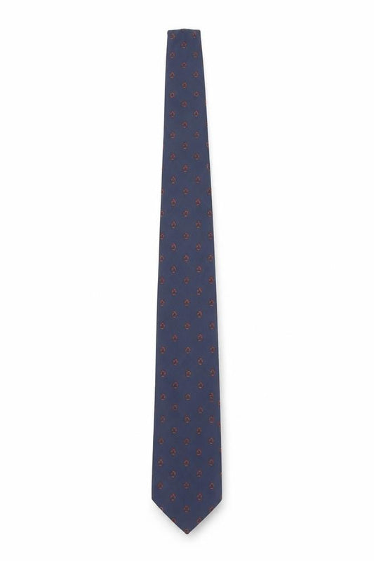 Mens Glenora Blue Geometric 100% Silk Slim Tie