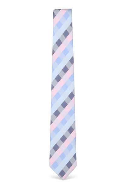 Bäumler Men's Blue Checked 100% Silk Designer Tie One Size