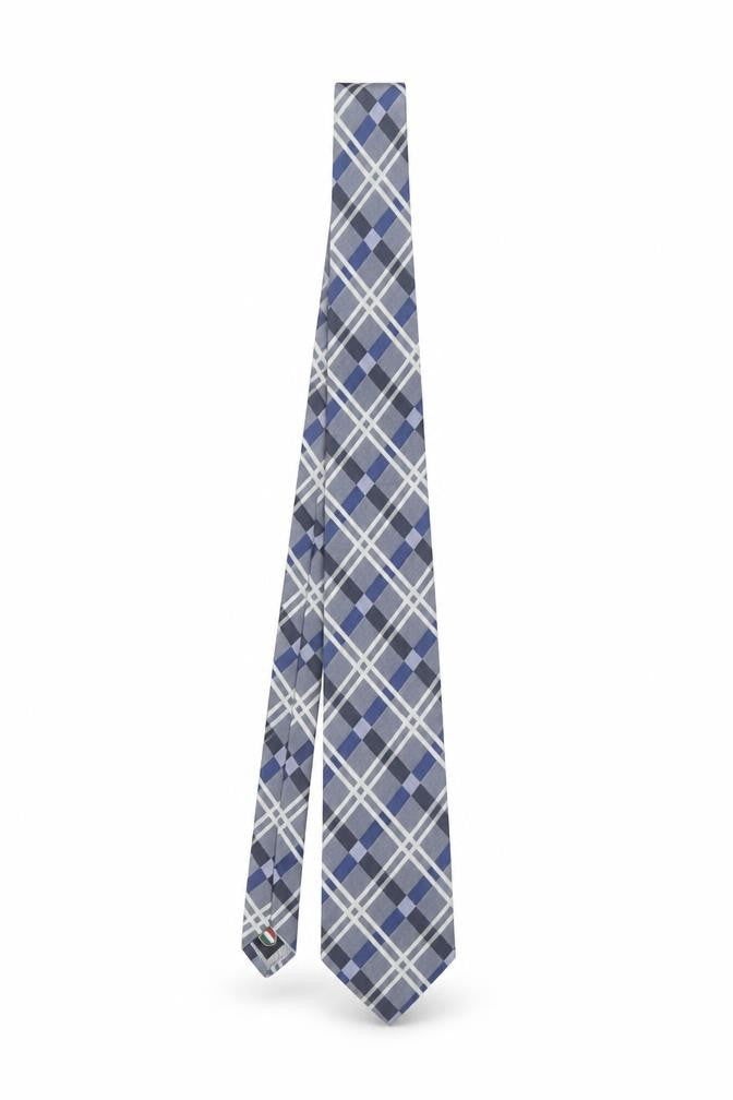 Mens Profuomo Blue Plaids & Checks 100% Silk Designer Tie
