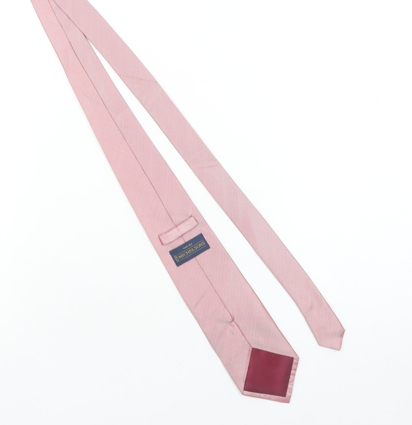 Michelsons London Men's Pink Silk Pointed Tie – Elegant Made in England Accessory