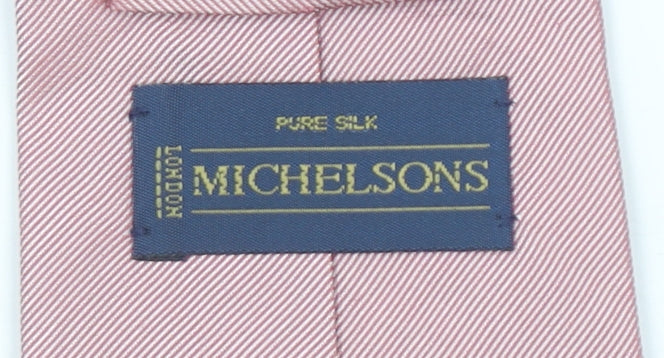 Michelsons London Men's Pink Silk Pointed Tie – Elegant Made in England Accessory