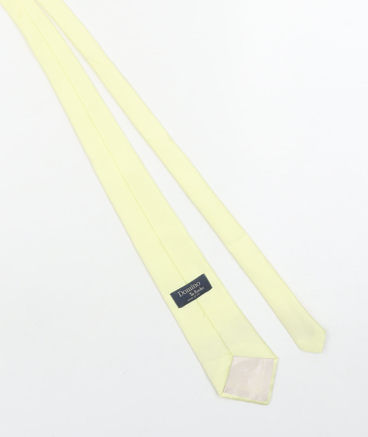 Domino Tie Rack Men’s Yellow Woven Pointed Tie Vintage 100% Polyester