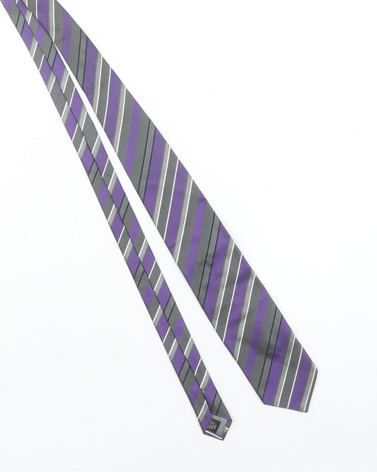 Baumler Men's Purple Striped Silk Tie Made in Italy