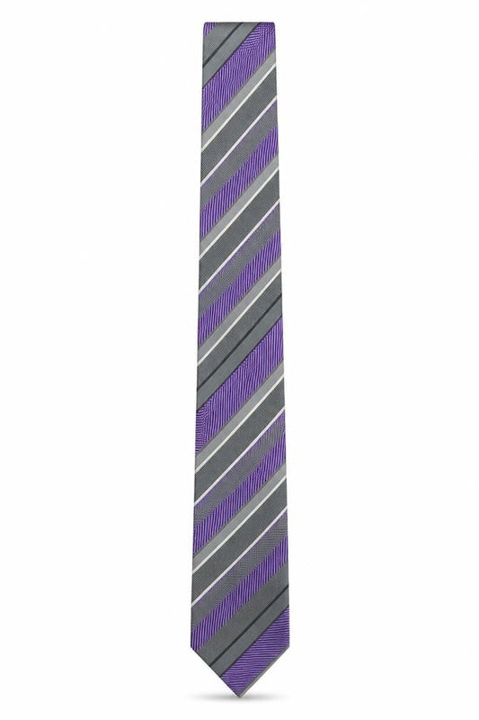 Bäumler Men's Purple Striped Silk Tie Made in Italy
