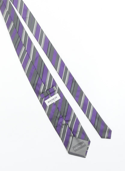 Baumler Men's Purple Striped Silk Tie Made in Italy