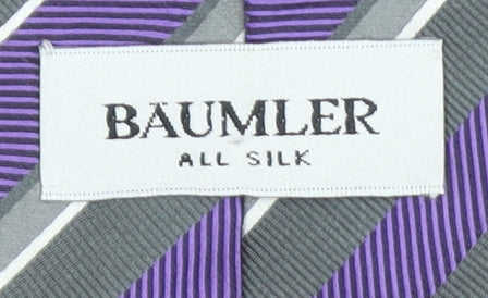 Baumler Men's Purple Striped Silk Tie Made in Italy