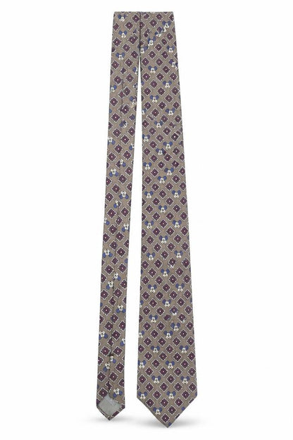 Mens Balancine Beige Geometric 100% Silk Designer Tie