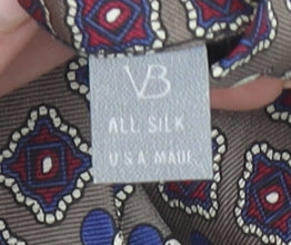 Mens Balancine Beige Geometric 100% Silk Designer Tie