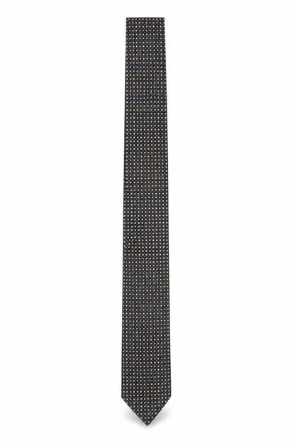 Mens Chevalit Blue Geometric 100% Silk Slim Tie