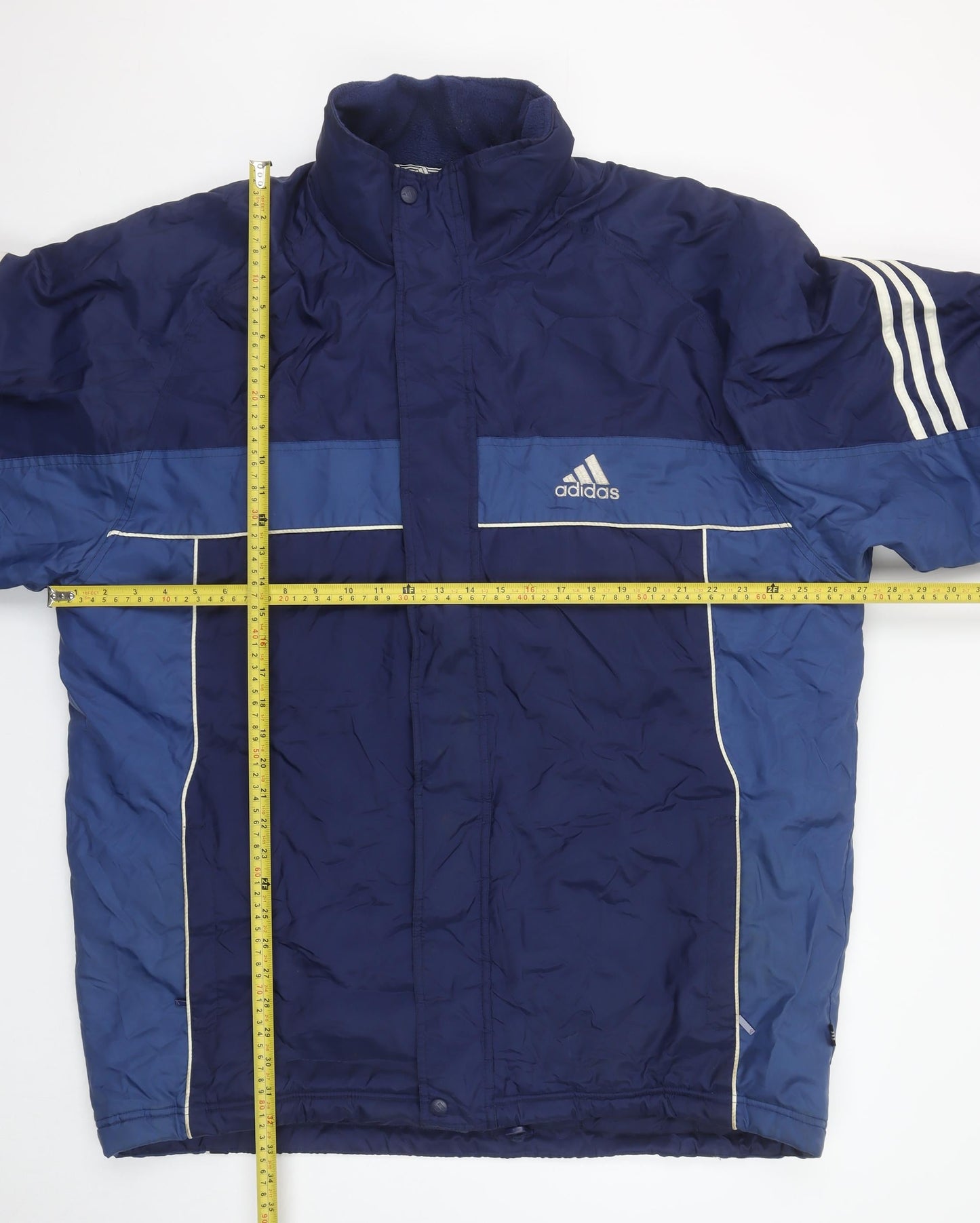 Adidas Men's Blue L Puffer Jacket Waterproof Nylon Polyester