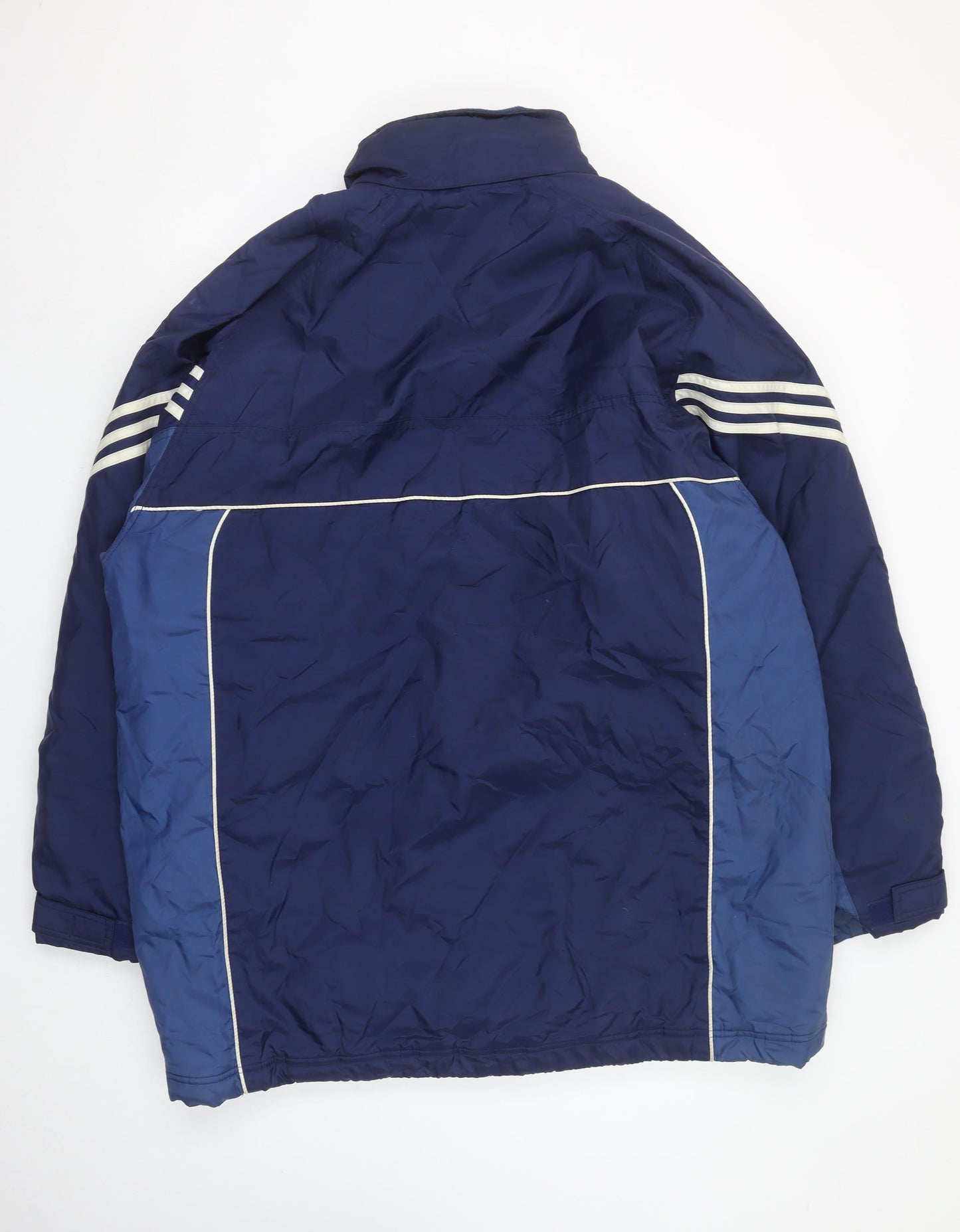 Adidas Men's Blue L Puffer Jacket Waterproof Nylon Polyester