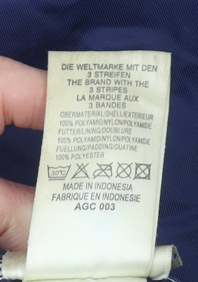 Adidas Men's Blue L Puffer Jacket Waterproof Nylon Polyester