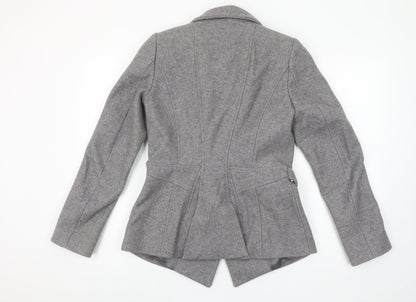 Reiss Women’s Grey Wool Belted Mid-Length Coat Size S