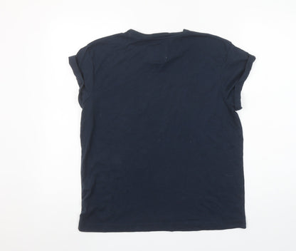 Jack Wills Women’s Blue Cotton Short Sleeve Crew Neck T-Shirt UK 10