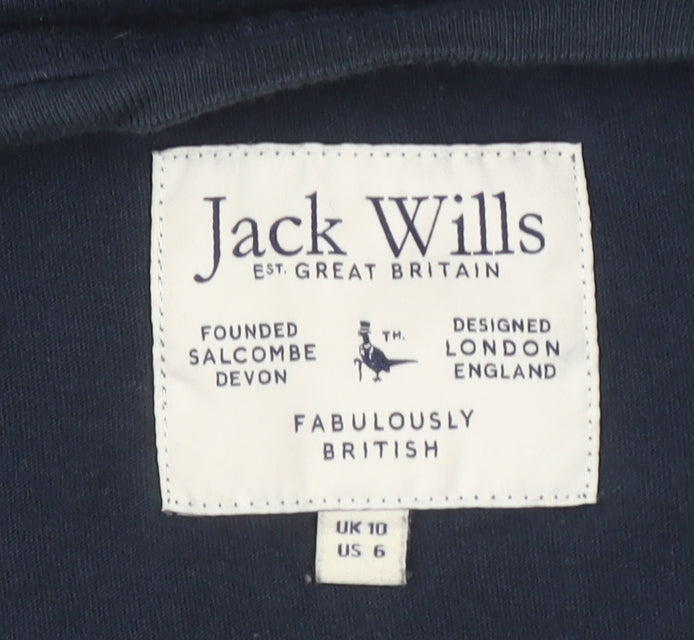 Jack Wills Women’s Blue Cotton Short Sleeve Crew Neck T-Shirt UK 10