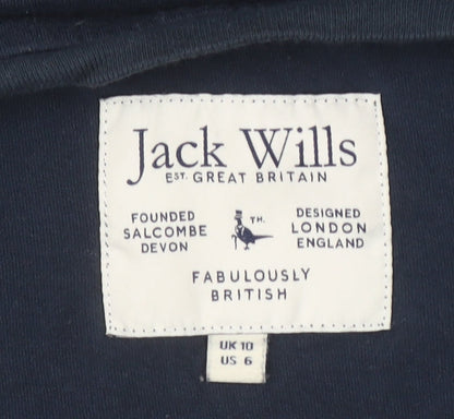 Jack Wills Women’s Blue Cotton Short Sleeve Crew Neck T-Shirt UK 10
