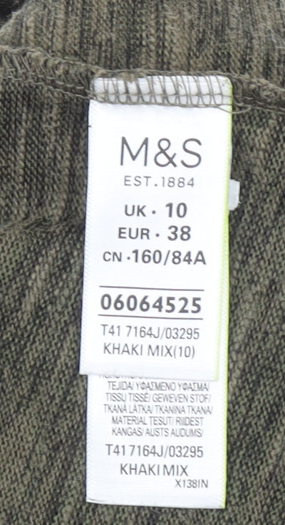 Womens UK Size 10 Marks and Spencer Green Layered Blouse