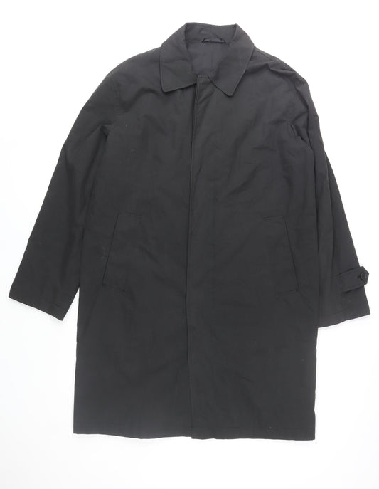 Mens UK Size S Dehavilland Black Overcoat