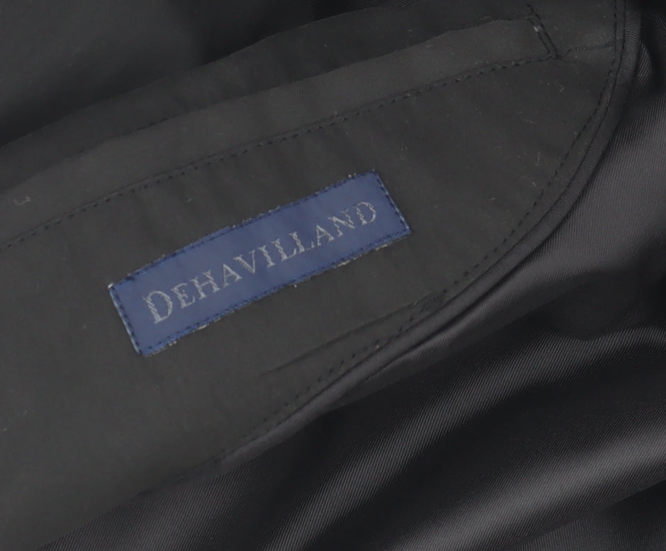 Mens UK Size S Dehavilland Black Overcoat