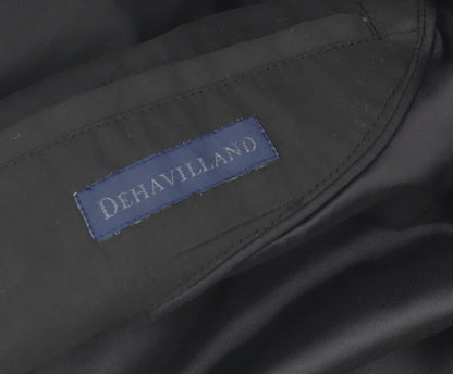 Mens UK Size S Dehavilland Black Overcoat